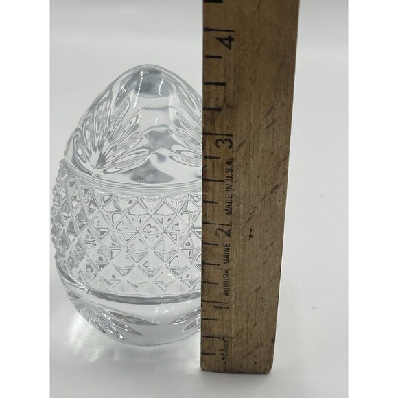 Made In France Cut Crystal Molded Design Glass Egg Shaped Paperweight 3.5” Heavy - Picture 15 of 15